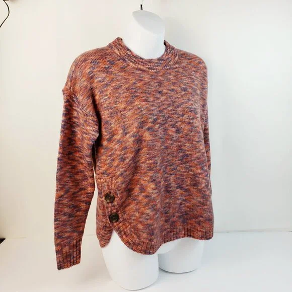 Madewell Sweater XXS Multicolor Blues Rust Orange Wool Acrylic Womens Knit NWT - Picture 2 of 16